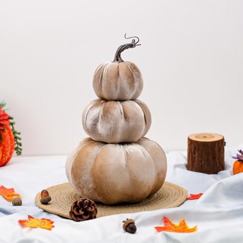 Gresorth 126 Inch Velvet Pumpkin Tower Decoration
