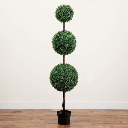 Nearly Natural 6ft Artificial Triple Ball Boxwood Topiary Tree