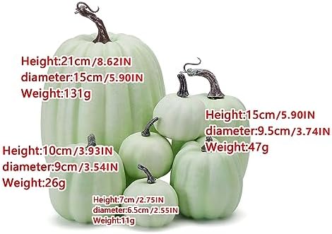 7Pcs Artificial Pumpkins Faux Foam Fall Decorations for Home