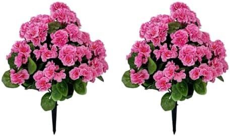 GarveeHome Artificial Lavender Begonia Ball Trees 2 Set