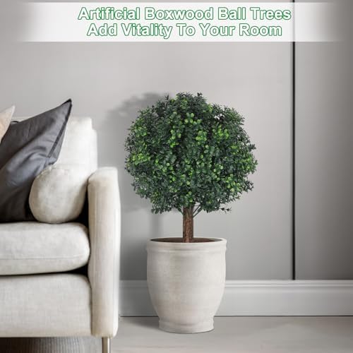 Shinoske 23 Inch Artificial Boxwood Topiary Balls Set of 2