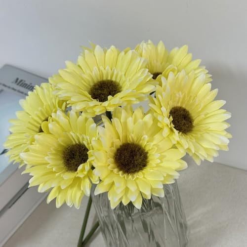 10PCS Artificial Daisy Silk Flowers for Home Decor Yellow