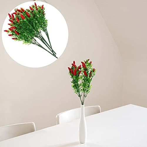 4pcs Vibrant Plastic Chili Pepper Bouquet Artificial Decor