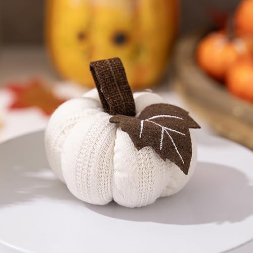 BestAlice Artificial Crochet Knit Pumpkins Set of 3