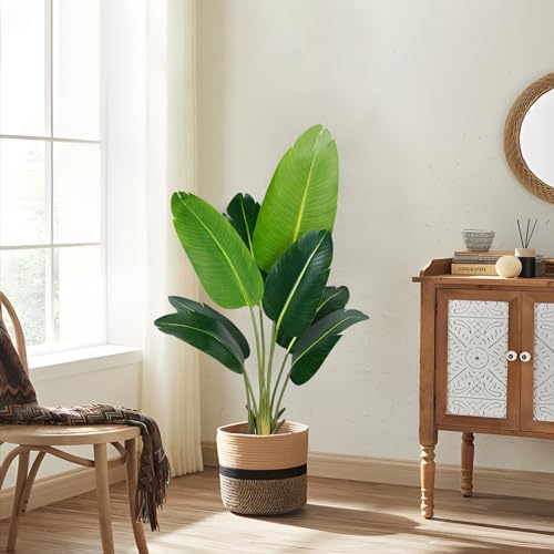 CETRD Artificial Bird of Paradise Plant 4ft 2Pcs Fake Tree Set