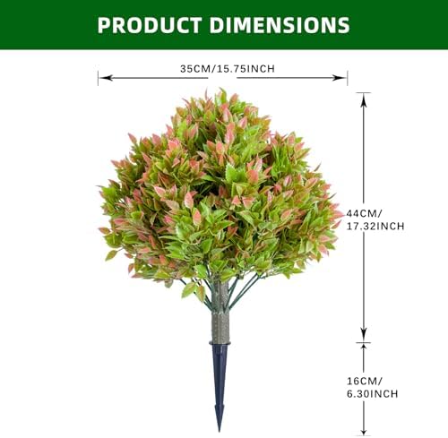 236 Inch Artificial Topiary Trees Set of 2 with Ground Spike