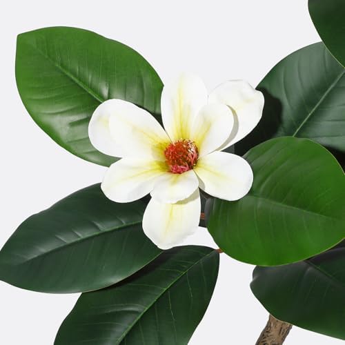GarveeHome 5FT Rubber Tree Artificial with White Planter Pot