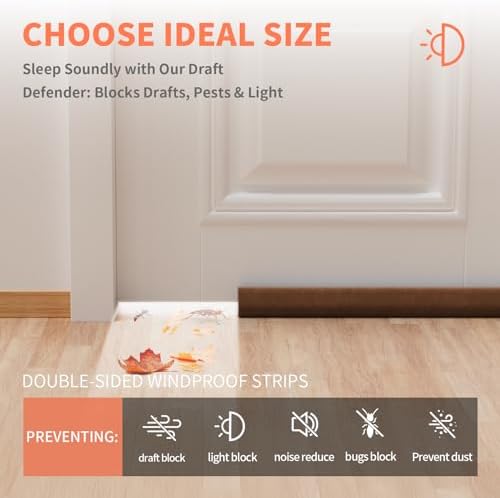 BKSAI Upgraded Door Draft Stopper 28-32in Brown