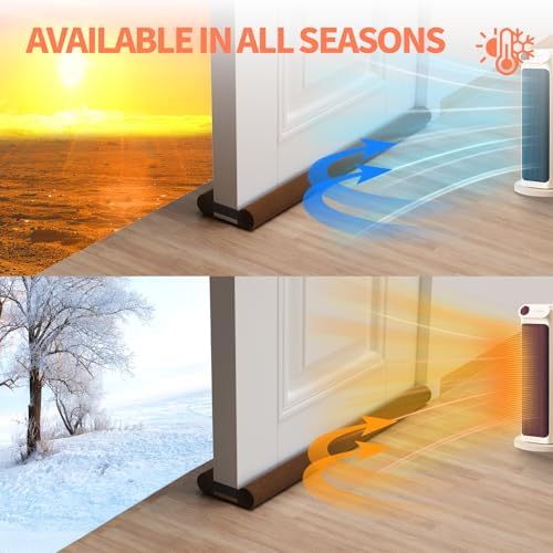 BKSAI Upgraded Door Draft Stopper 28-32in Brown