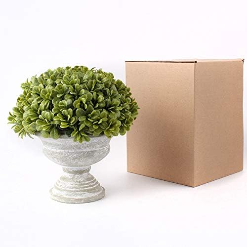 Blooming Paradise Artificial Topiary Ball Boxwood with Grecian Urn Planter