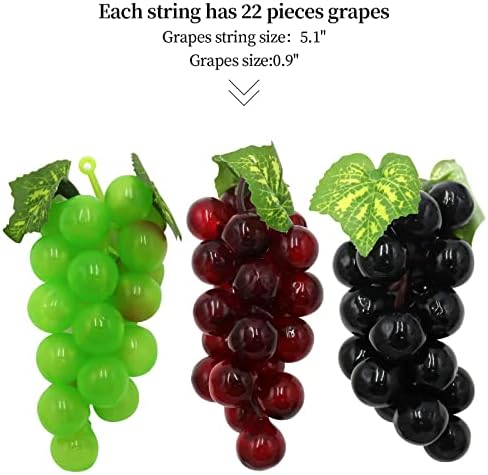 12 Strands 90 ft Artificial Grape Vines with 3 String Grapes Garland