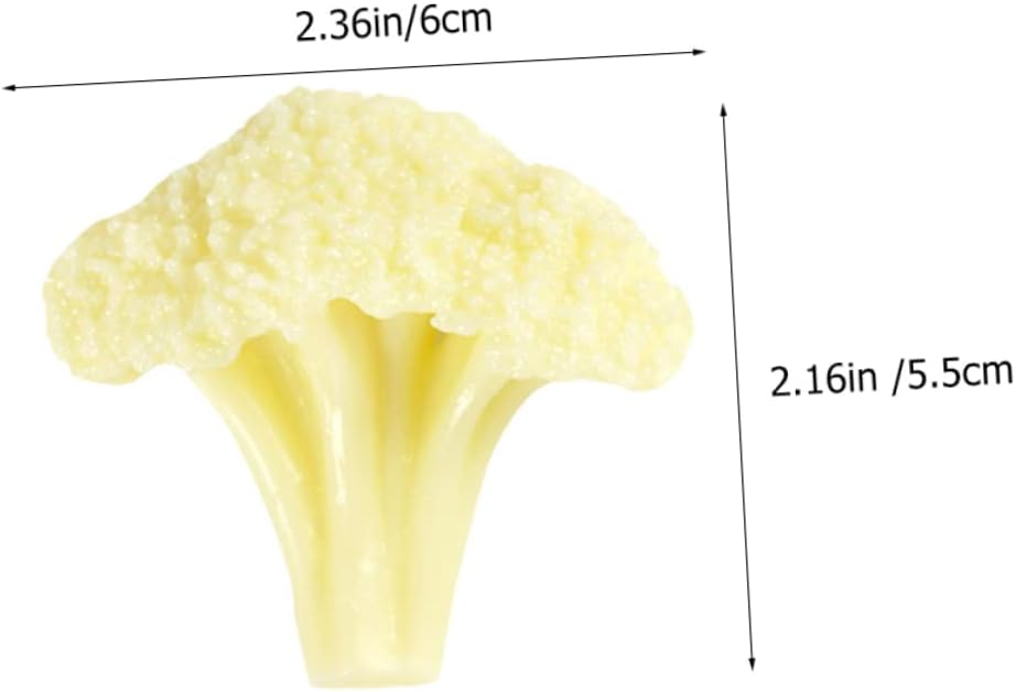 Amosfun Artificial Cauliflower Broccoli Slices 16 Pack