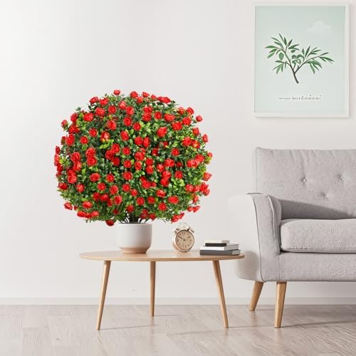 Artificial Rose Topiary with Ground Spikes UV Resistant 236 Inch