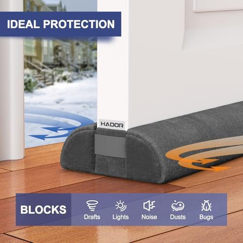HADOR 2 Pack Door Draft Stopper 36 Inch Black