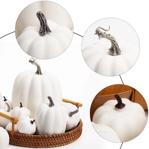 DomeStar Artificial White Pumpkins 16PCS