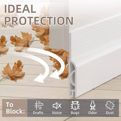 White Door Draft Stopper 39 Inches Heavy Duty