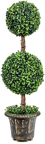 Goplus 3 Ft Artificial Boxwood Topiary Tree