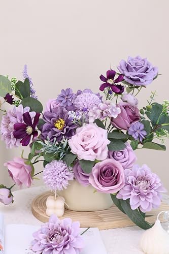 Piklado Artificial Flower Box Set Lavender Dark Purple