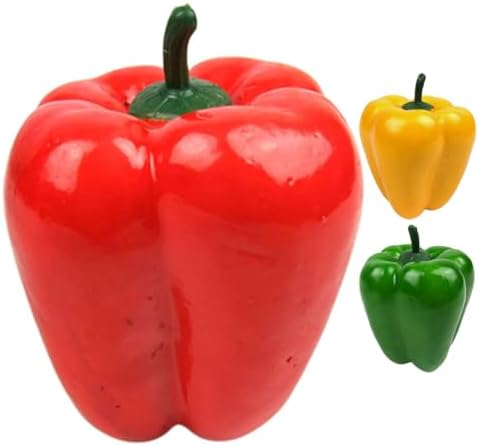 LOGOFUN 6PCS Artificial Sweet Pepper Decor for Kitchen Display