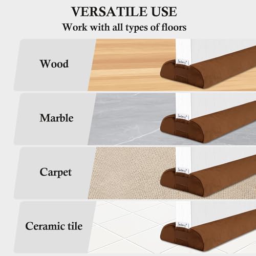 Fowong Door Draft Stopper 36 Inch Soundproof Seal Brown
