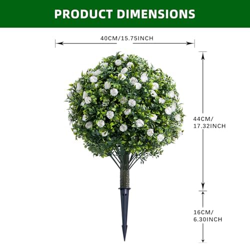 GarveeHome 236 Inch Artificial Topiary Set of 2 with Metal Spikes