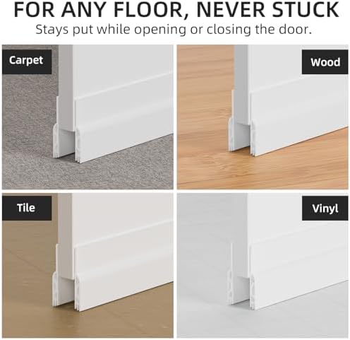 White Door Draft Stopper 39 Inches Heavy Duty