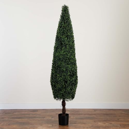 Nearly Natural 7-Foot Artificial Boxwood Topiary Tree