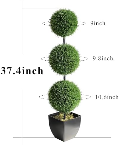 Momoplant 37 Inch Artificial Topiary Trees 2 Pack
