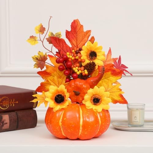 Ochine 12 Inch Artificial Pumpkin Fall Decor
