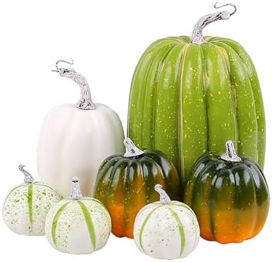Belupai 7 Pcs Artificial Pumpkins Decor