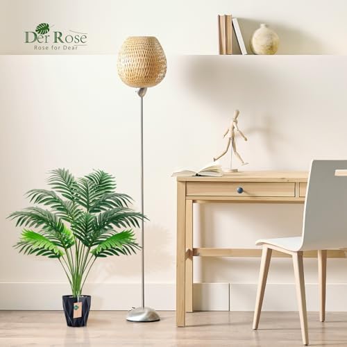 Der Rose 28 Inch Tall Fake Palm Artificial Tree with Black Pot
