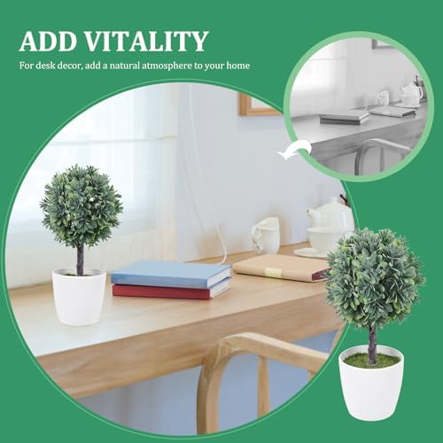 Cabilock Mini Artificial Boxwood Rosemary Topiary