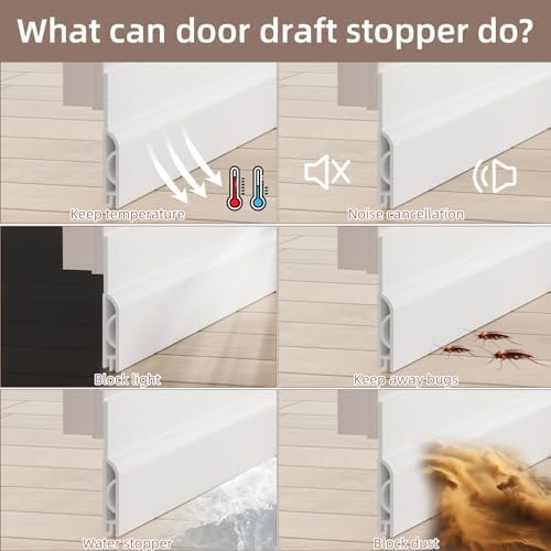 White Door Draft Stopper 39 Inches Heavy Duty