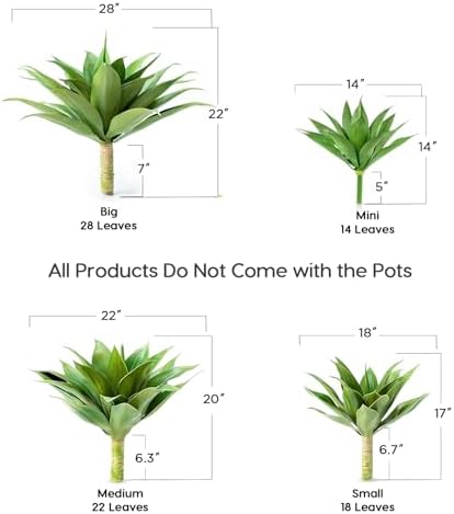 Velener Artificial Agave Plant 28 Inch UV Resistant Decor