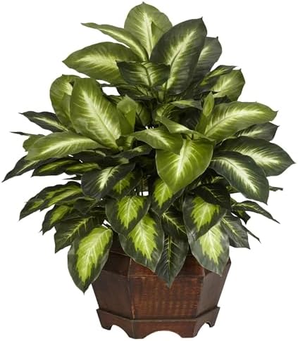 Nearly Natural 24in Golden Dieffenbachia Silk Plant
