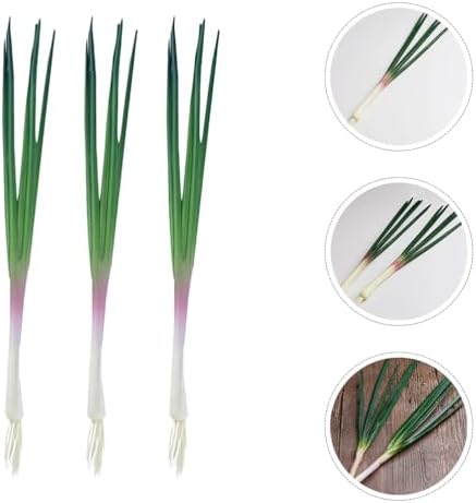 LOGOFUN 3pcs Artificial Green Scallions Photo Prop