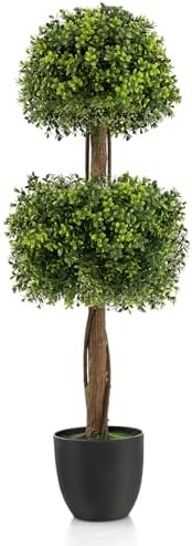 Goplus 40 Inch Artificial Boxwood Topiary Ball Tree