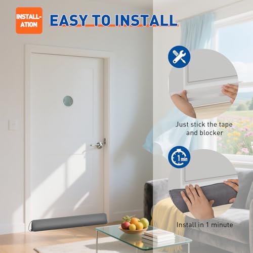 MAGZO Door Draft Stopper 36 Inches Gray