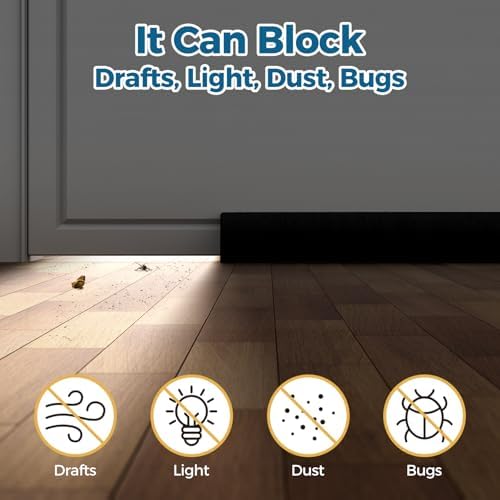 Adjustable Door Draft Stopper 36 Inch Black