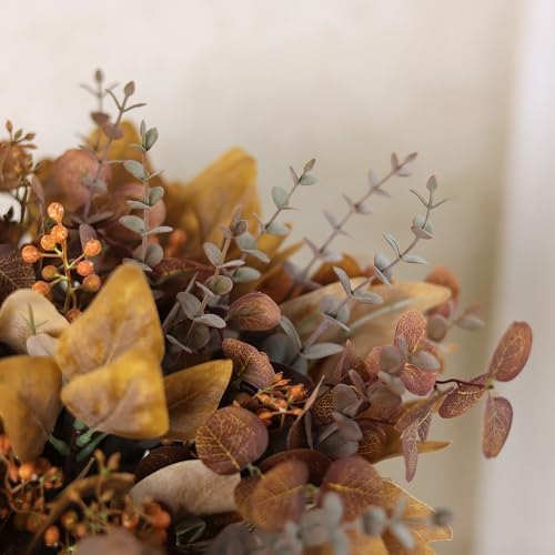 110 Pcs 5 Kinds Mixed Artificial Eucalyptus Stems and Faux Berries
