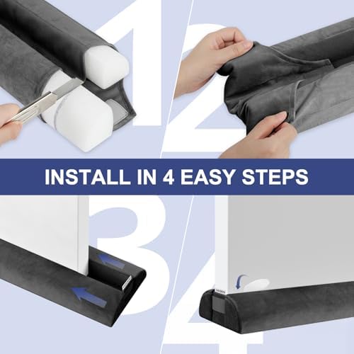 HADOR 2 Pack Door Draft Stopper 36 Inch Black