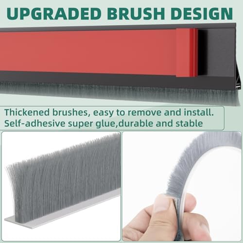 Vannesse Door Draft Stopper with Brush 39 Inch 2 Pack