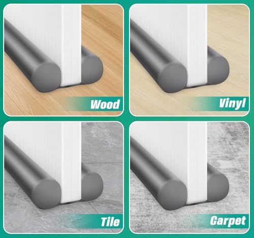 MAXTID Under Door Draft Stopper 32-38 Inches Grey