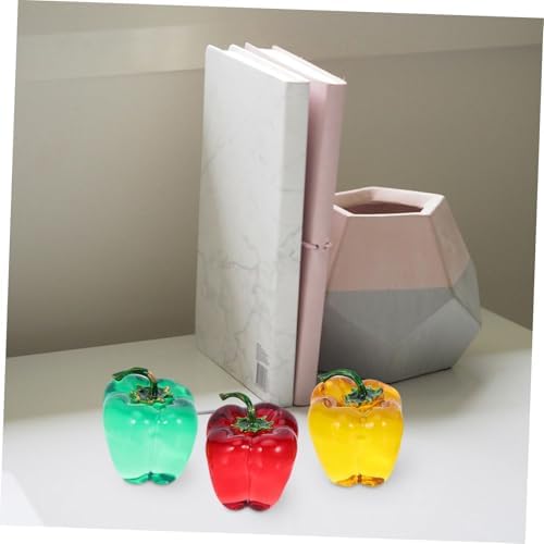 Zerodeko 3pcs Crystal Chili Pepper Figurines