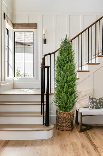 Briful 5ft Cedar Topiary Trees Artificial Set of 2