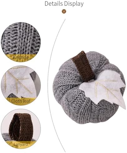 Mini Knit Pumpkin Decor 4 Inch Artificial Fall Centerpiece