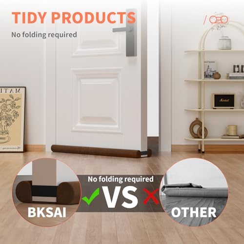 BKSAI Upgraded Door Draft Stopper 28-32in Brown
