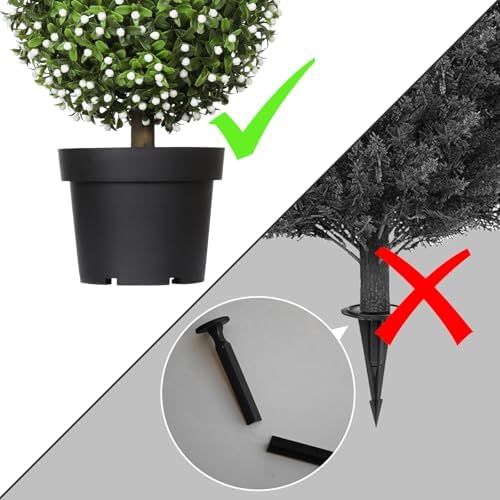 LUWENER 3FT Artificial Boxwood Topiary Set