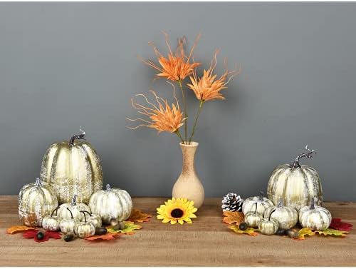 DearHouse 14PCS Artificial Pumpkins Fall Decor Set