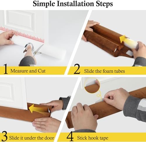 Fowong Door Draft Stopper 36 Inch Soundproof Seal Brown